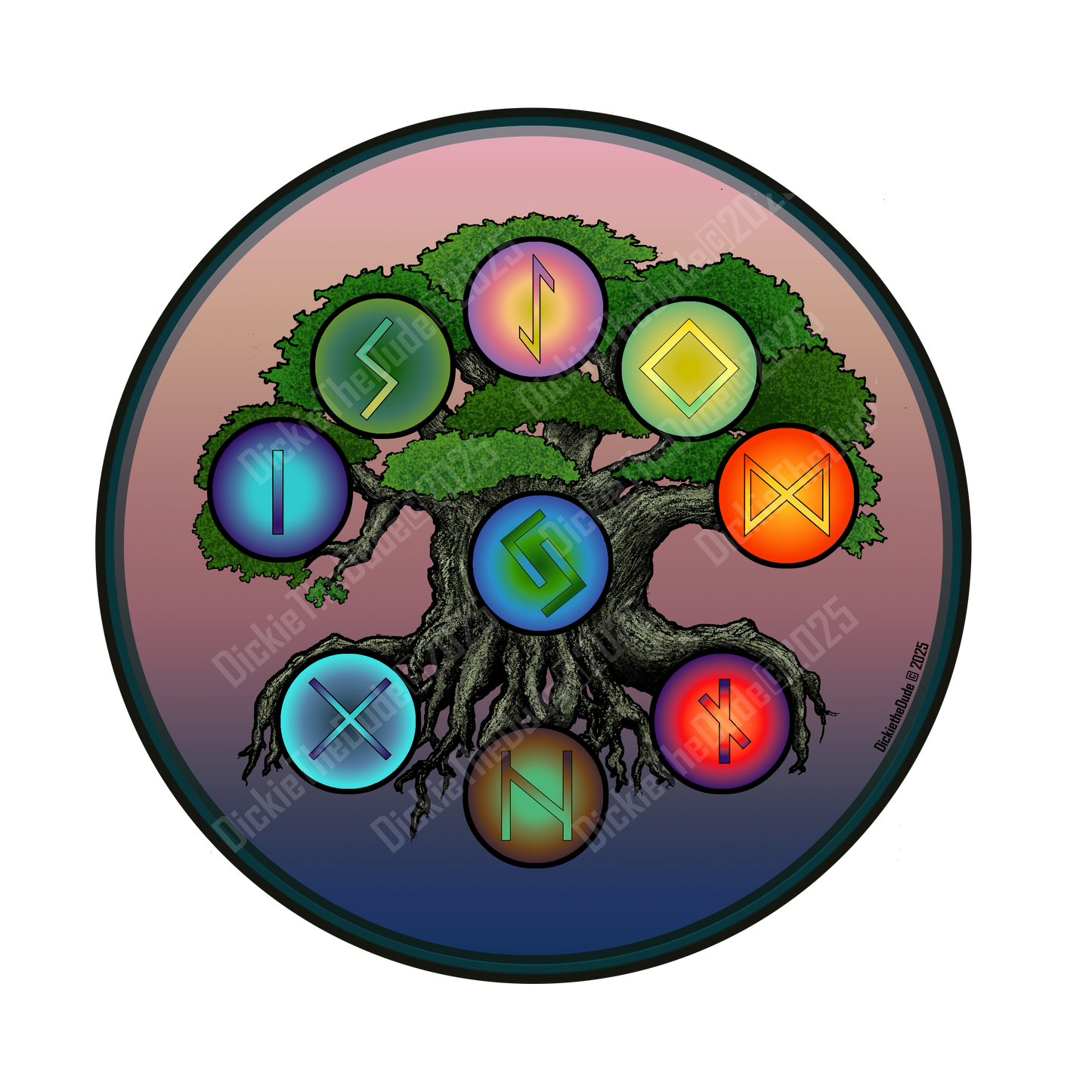 Yggdrasil and 9 Realms Sticker