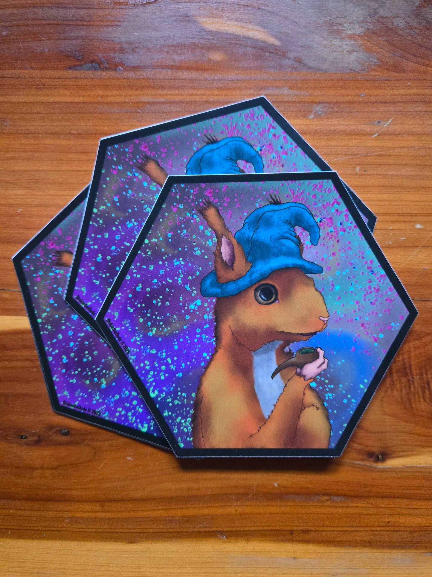 Red Squirrel Wizard Sticker
