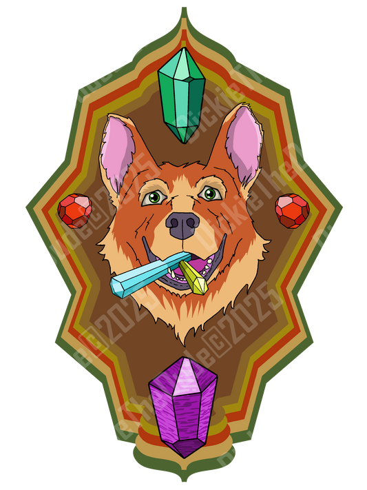 Crystal Corgi - Sticker - Earthy Tones