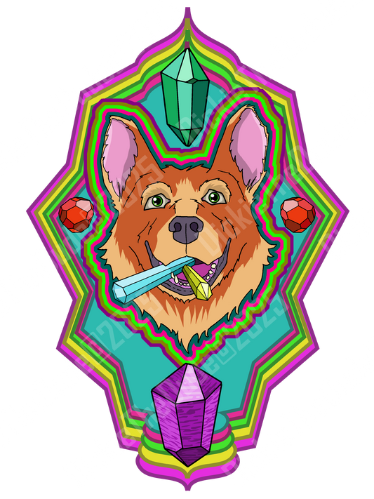 Crystal Corgi - Sticker -Trippy Tones